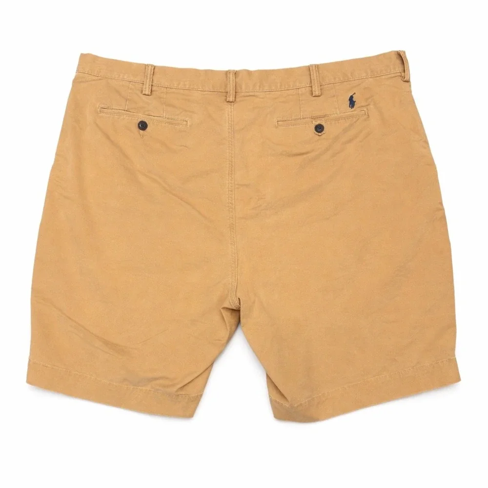 Polo Ralph Lauren Men 42 Tan Khaki Stretch Classic Fit Chino Shorts Cotton Twill